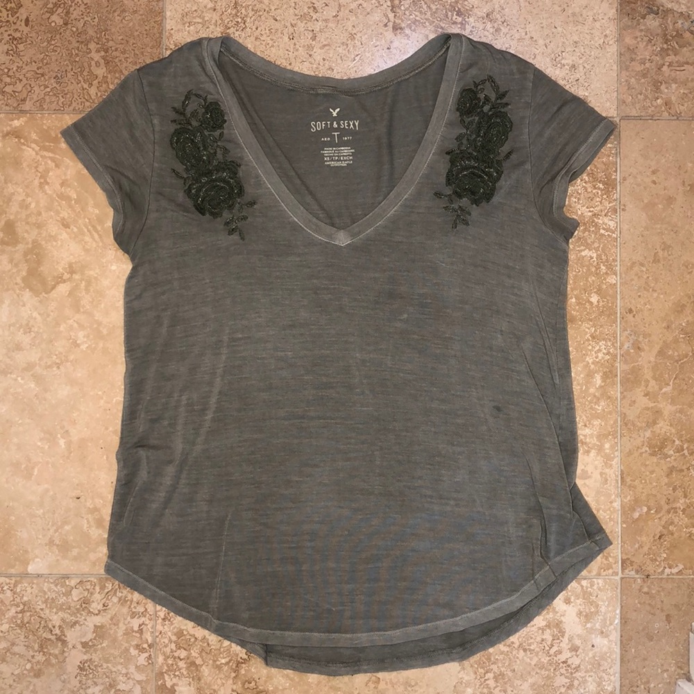 American Eagle embroidered top